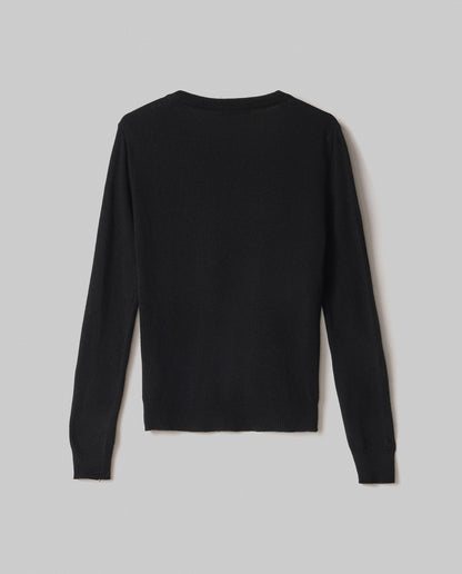Sweater roundnk mix cashmere w